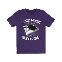 Load image into Gallery viewer, Good Music Comes With Good Vibes - Unisex Jersey Short Sleeve Tee
