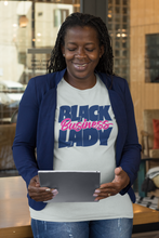 Load image into Gallery viewer, Woman studying tablet wearing blazer over a &quot;Black Business Lady&quot; tshirt

